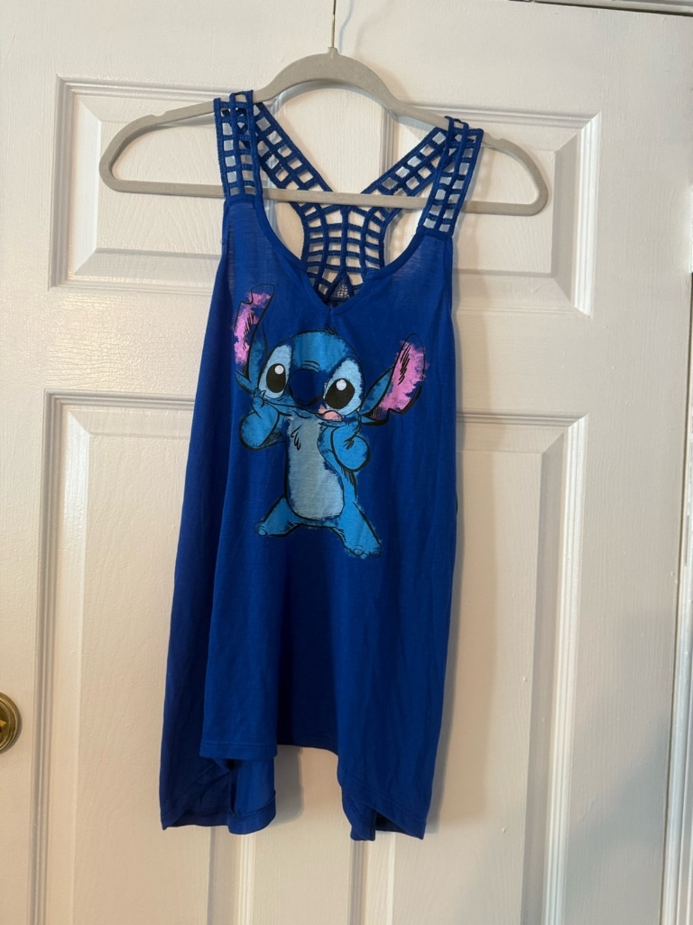 Disney Royal Blue Stitch Tank with Lattice Racerback
